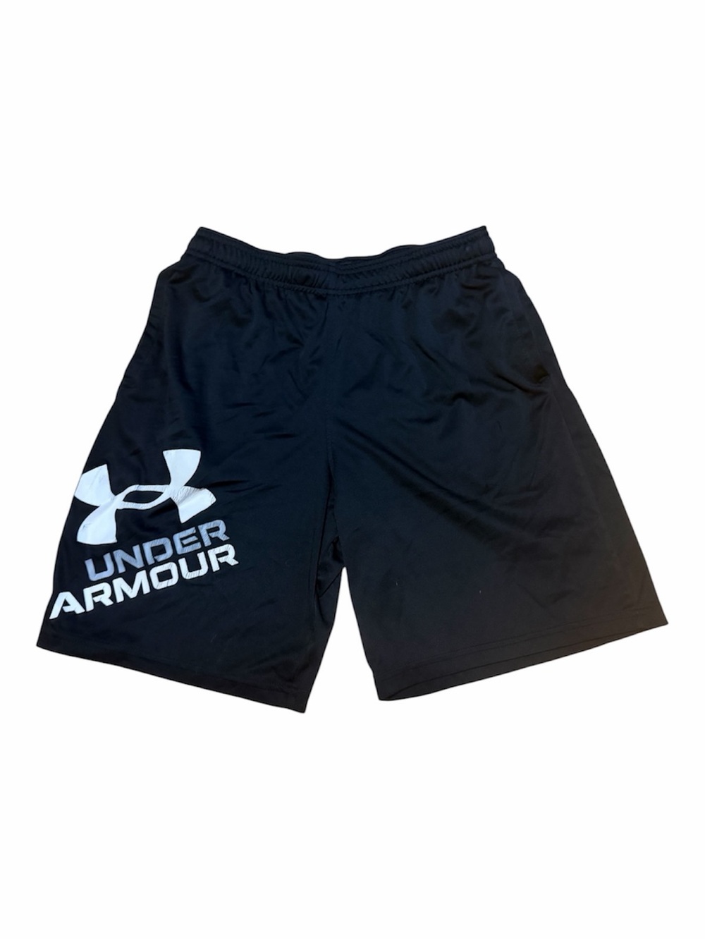 Under Armour Black Boys YXL Athletic Shorts with White Logo
